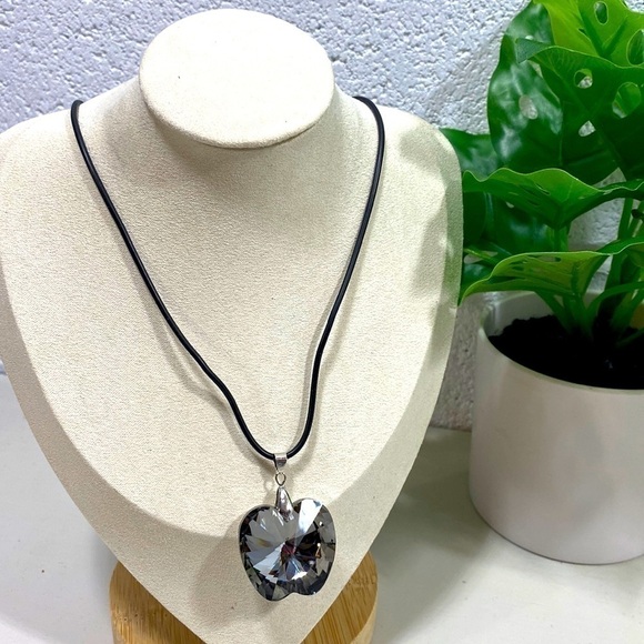 Jewelry - NWOT Custom black pendant with black cord necklace​​​​​​​​​​​​​​​